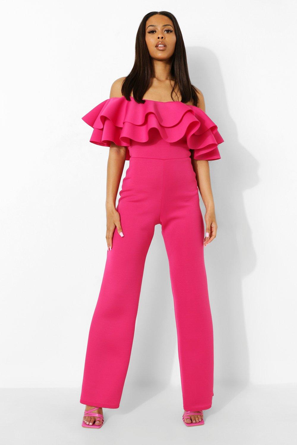 Boohoo cheap ruffle jumpsuit